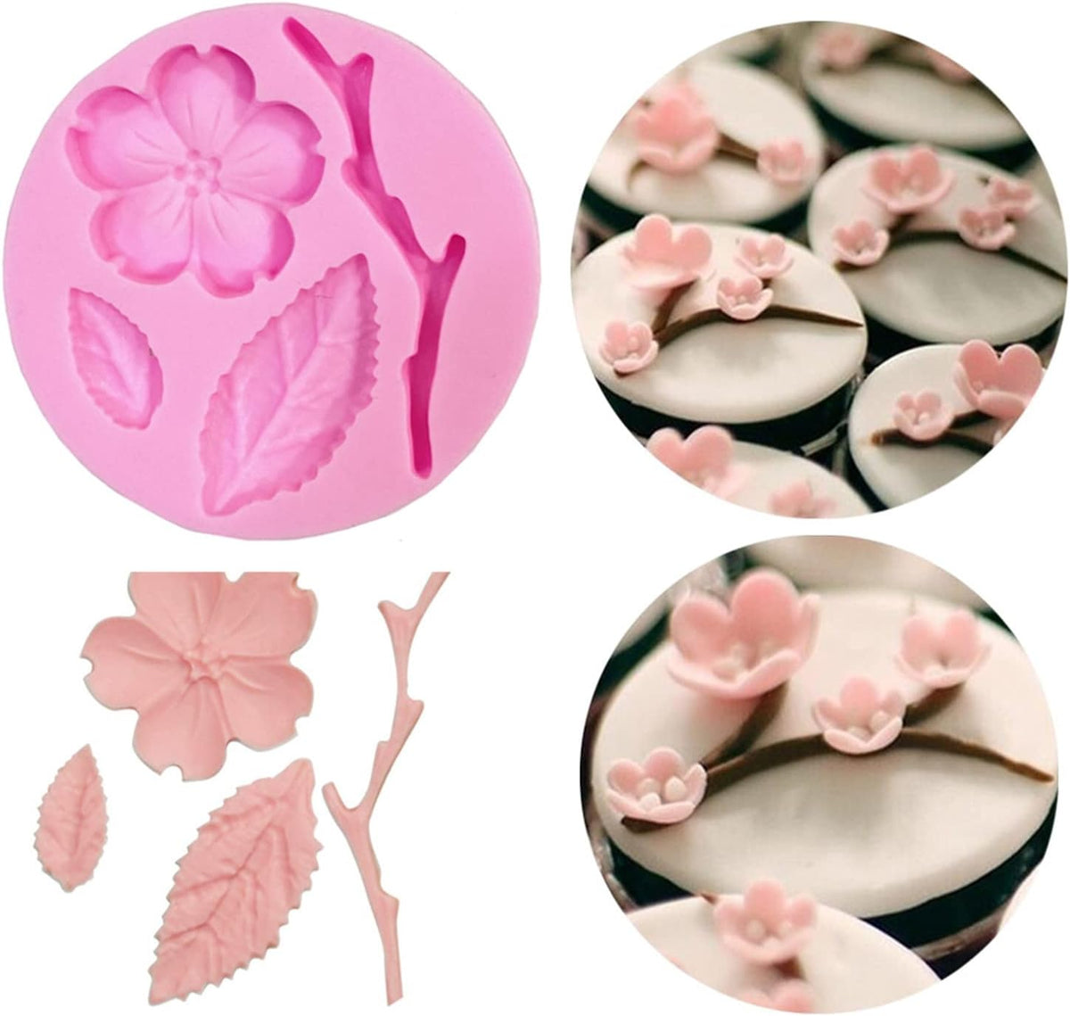 9 Pcs Flowers Fondant Molds Silicone for Cupcake Dessert | Chocolate Jelly Cookie Decor, Jewelry, Pastry, Handmade Soap Mould Candy Making