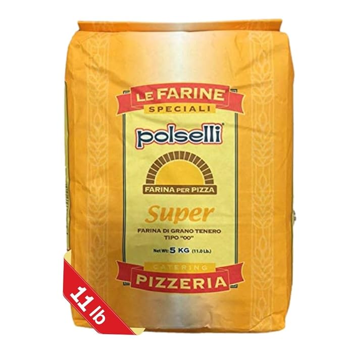 Super, Tipo 00, Double Zero, Type OO, Roman Style Pizza Flour for In Teglia, al Tagio, Pinsa, Pala, W 300+ Formulated for a long 72+ hour fermintation and rise, (5 kg) 11 lbs,