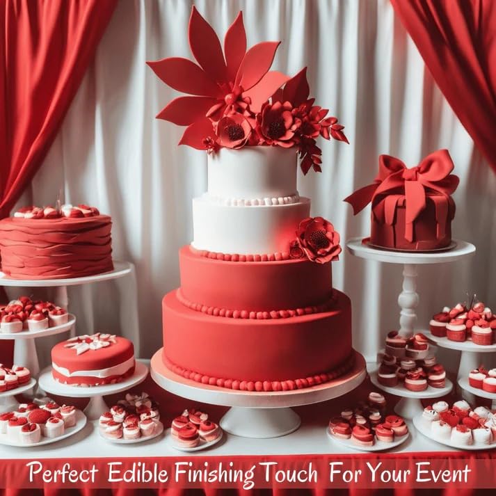 Confect Red Fondant | Vibrant Edible Cake Fondant for Christmas &amp; Special Occasions | Easy to Roll, Smooth Texture | Ideal for Cake Decorating &amp; Cupcakes | Vegan &amp; Gluten-Free – 8.8 Oz