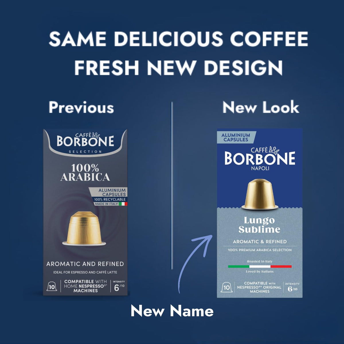 Caffè Borbone 100% Arabica Aluminum Capsules Compatible with Nespresso Original Machines
