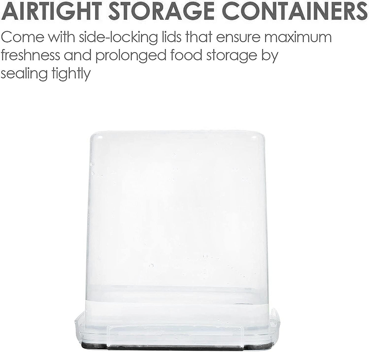 Vtopmart 2.5 L Flour Sugar Storage Containers, 4 PCS, Black