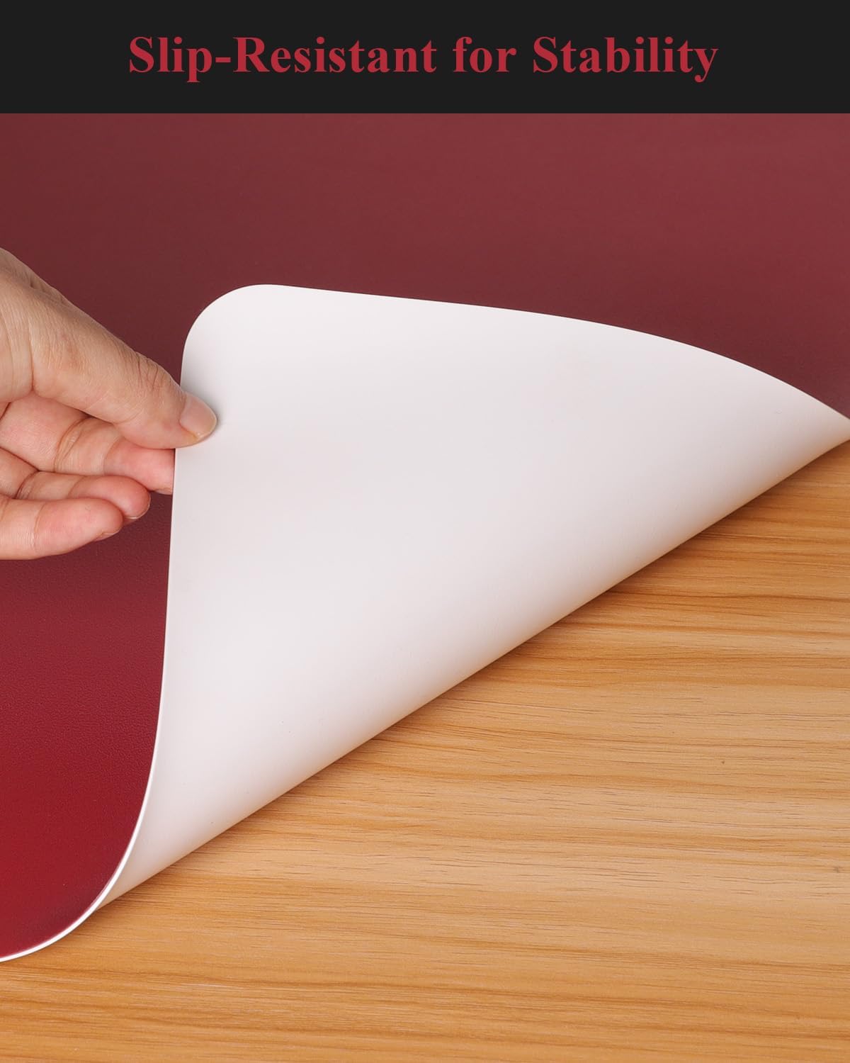 Wine Red Plastic Table Cover Protector, 36" x 72" PVC Desk Pad Mat