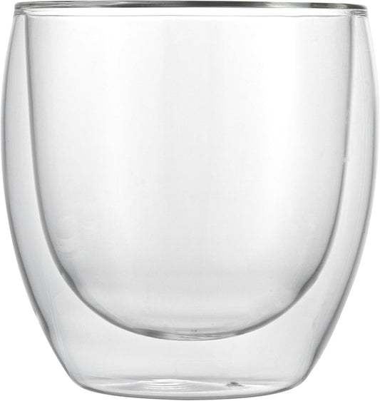Restaurantware-Forma Professional 8.5 Ounce Double Wall Coffee Cups, 2 Insulated Latte Glasses - Dishwashable, Reusable,