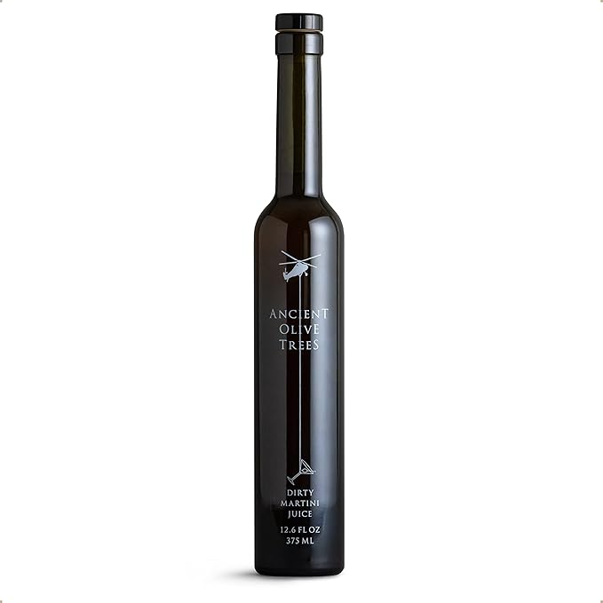 Ancient Olive Trees - Olive Juice for Dirty Martinis, Olive Brine Prefect for Martini, Vermouth, and Dirty Sue, 12.6 FL. OZ., 2 CT