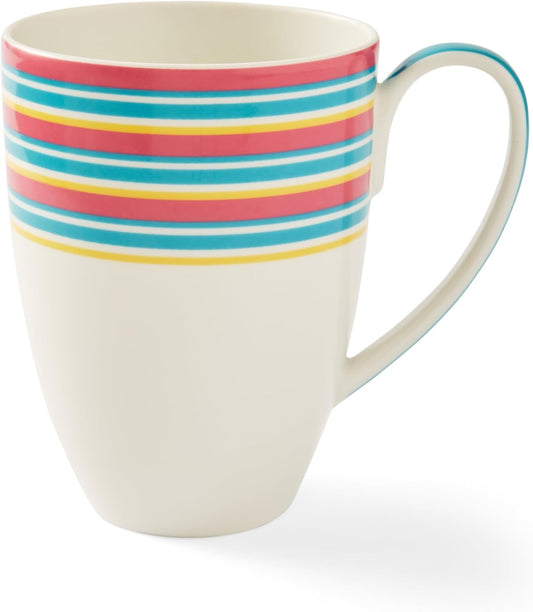 Spode Kit Kemp Mug | 17oz Calypso Stripe Coffee & Tea Mug | Made from Porcelain | Dishwasher and Microwave Safe | Vibrant