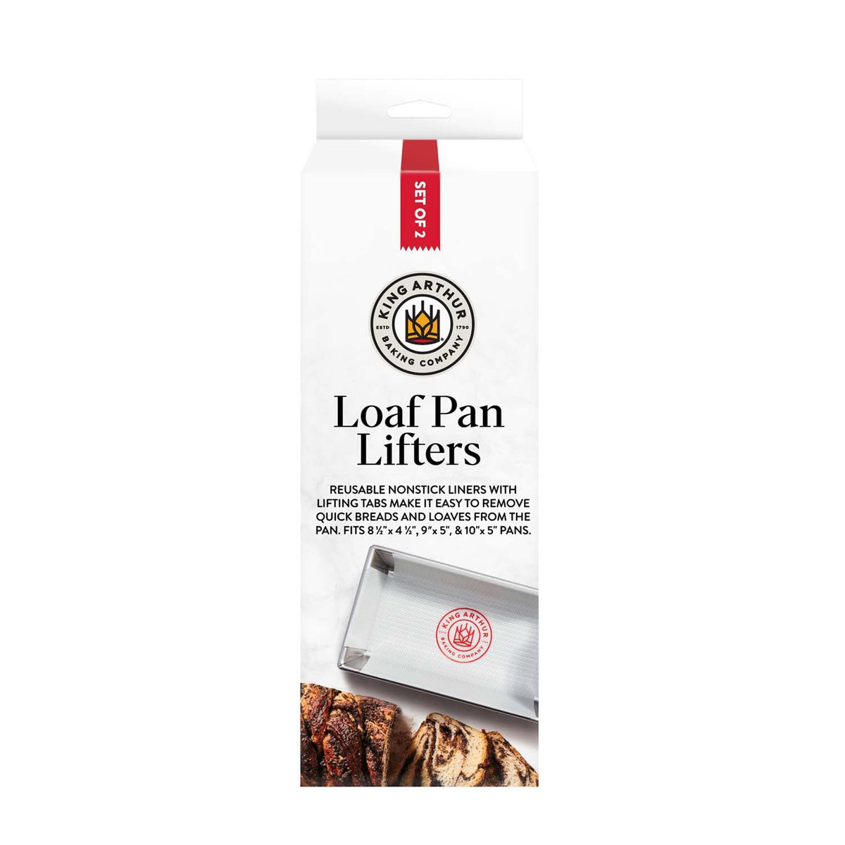 King Arthur Baking Company Loaf Pan Lifters, Reusable Nonstick European-Grade Silicone, Set of 2