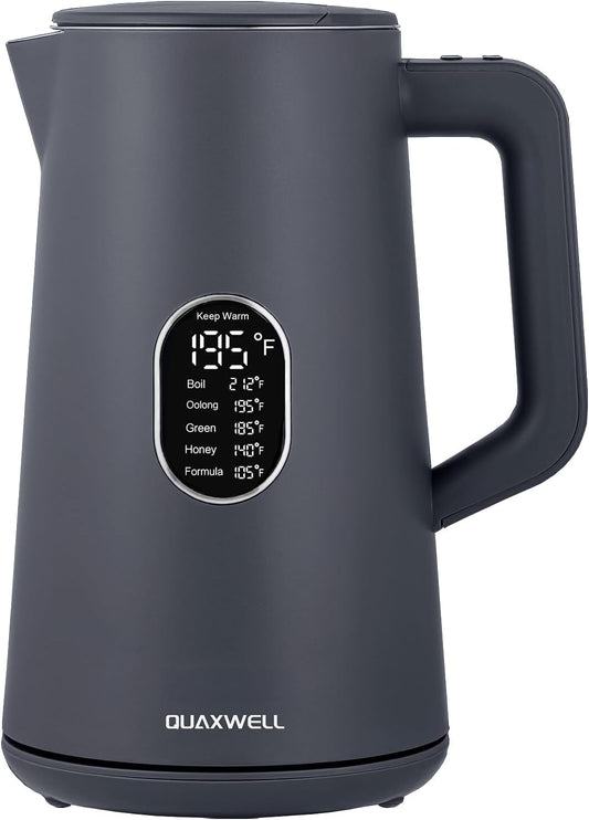 1.5L Hot Water Electric Kettle Temperature Control Teapot Cordless, Gray