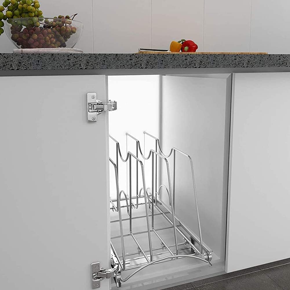 Pull Out Cookie Sheet Organizer, 11" W x 22" D x 11.8" H, Chrome
