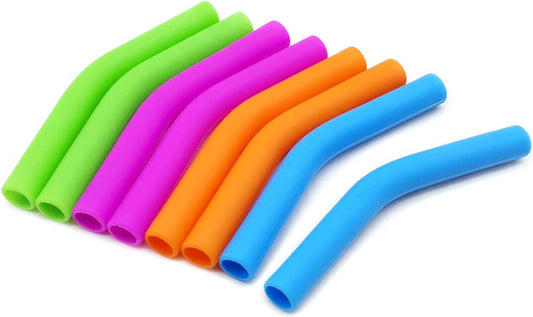 GFDesign Food Grade Silicone Straw Elbows Tips Soft Reusable Metal Stainless Steel Straw Nozzles Only Fit for 5/16" Wide