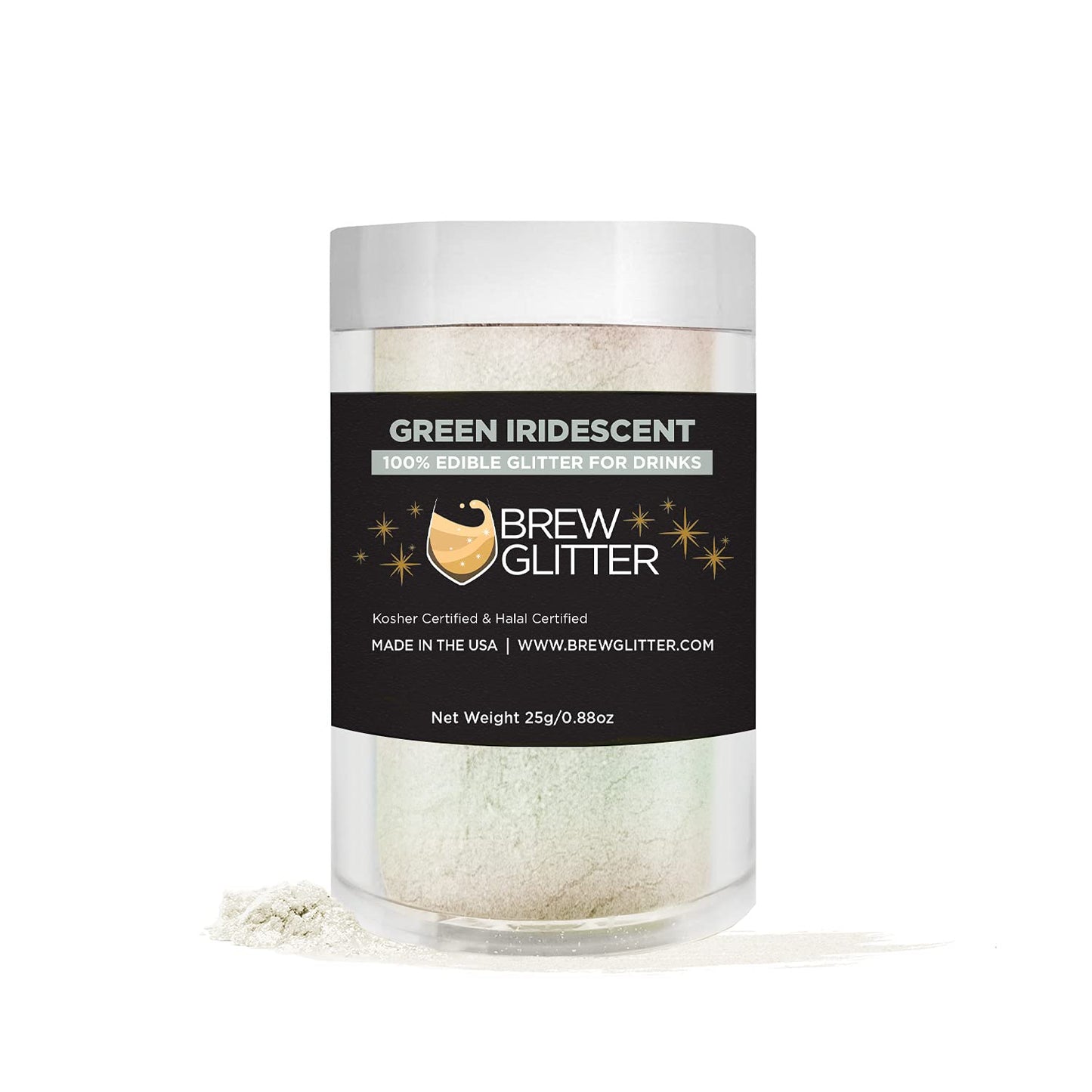 Green Iridescent BREW GLITTER Edible Glitter For Drinks, Cocktails, Beer, Garnish Glitter & Beverage