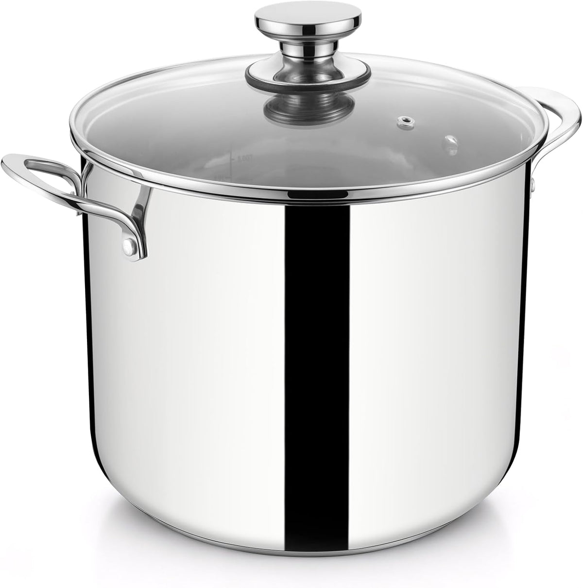 E-far 12-Quart Stock Pot, 18/10 Stainless Steel Stockpot with Lid for Cooking Simmering Soup Stew, Heavy Duty Cookware Works w/Induction, Non-toxic & Corrosion Resistant, Dishwasher Safe
