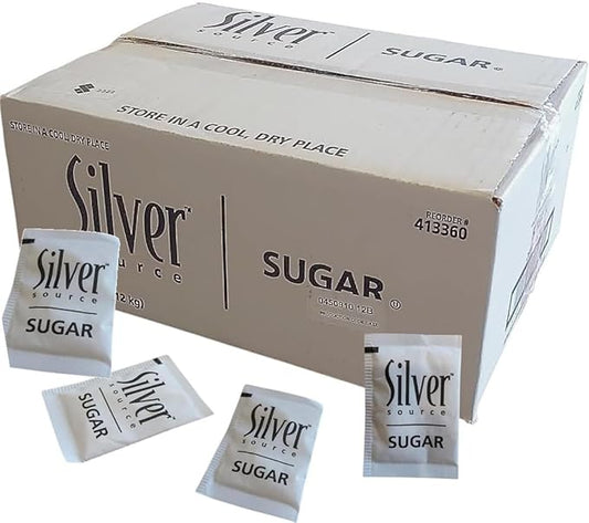 Sugar Packets – 500 Count (2.8g Each) – Single-Serve Granulated Sugar in Compact Cardboard Dispenser Box – Packaged by CMC