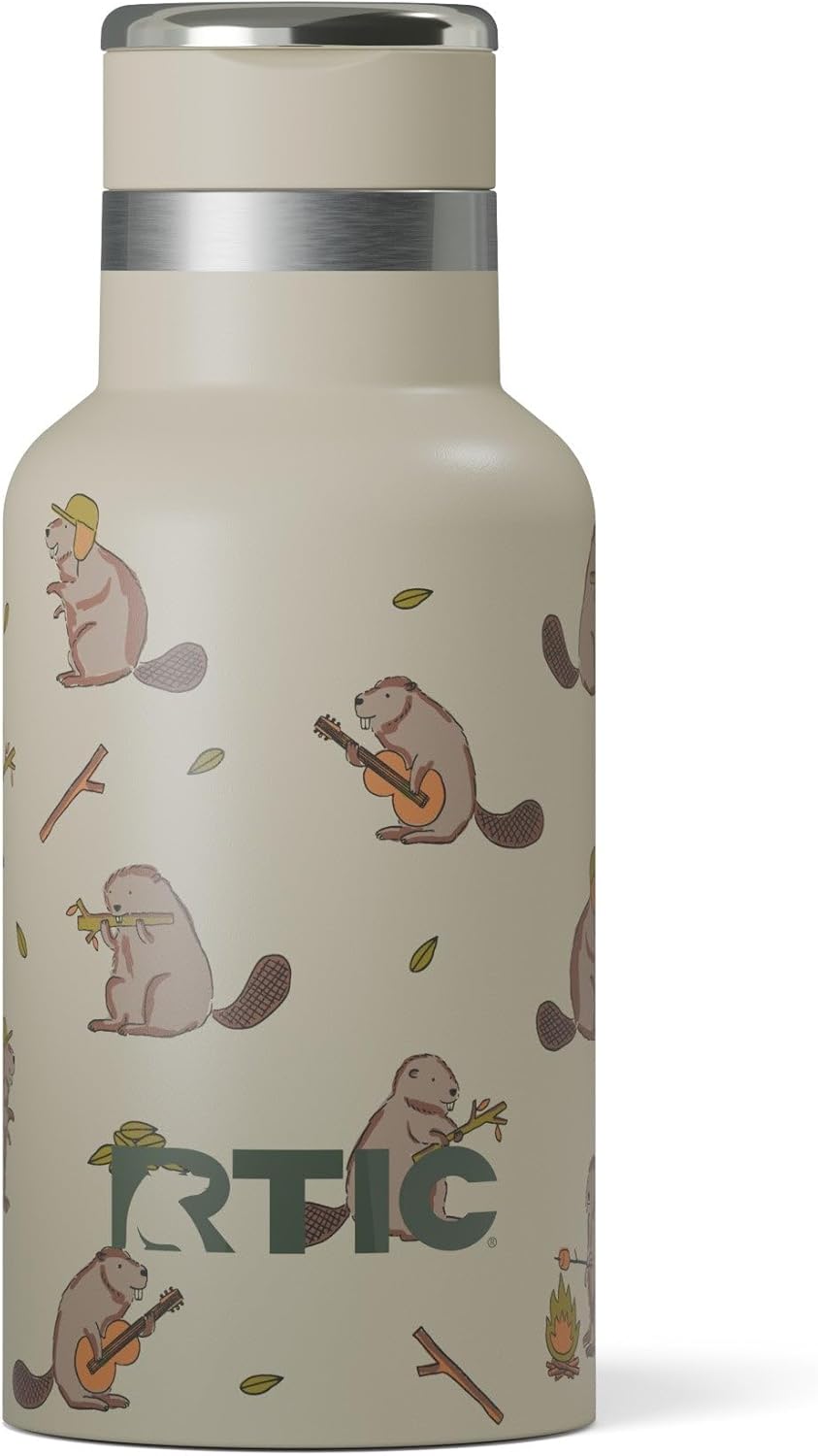 Rtic Little Journey Bottle with Straw, Insulated, Stainless Steel, Metal, Double Wall Vacuum-Insulation, Ceramic-Lined, Leak-Proof Lid
