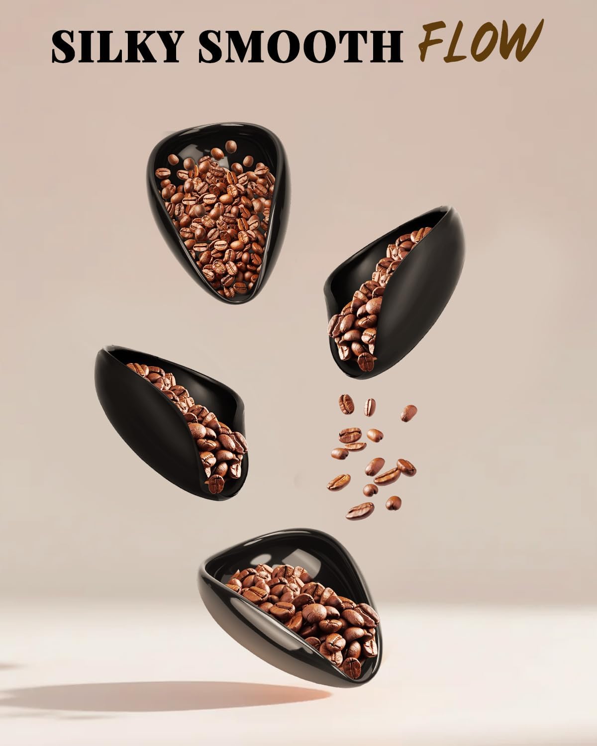 Ceramic Coffee Bean Dosing Cup | For Espresso Tray for Beans, Barista Tool for Home, kitchen - Black