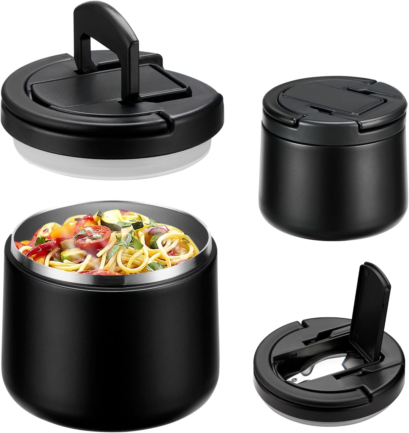 Soup Thermo for Hot Food 14oz Lunch Containers with Buckle Lid Wide Mouth Hot Food Jar Vacuum Insula