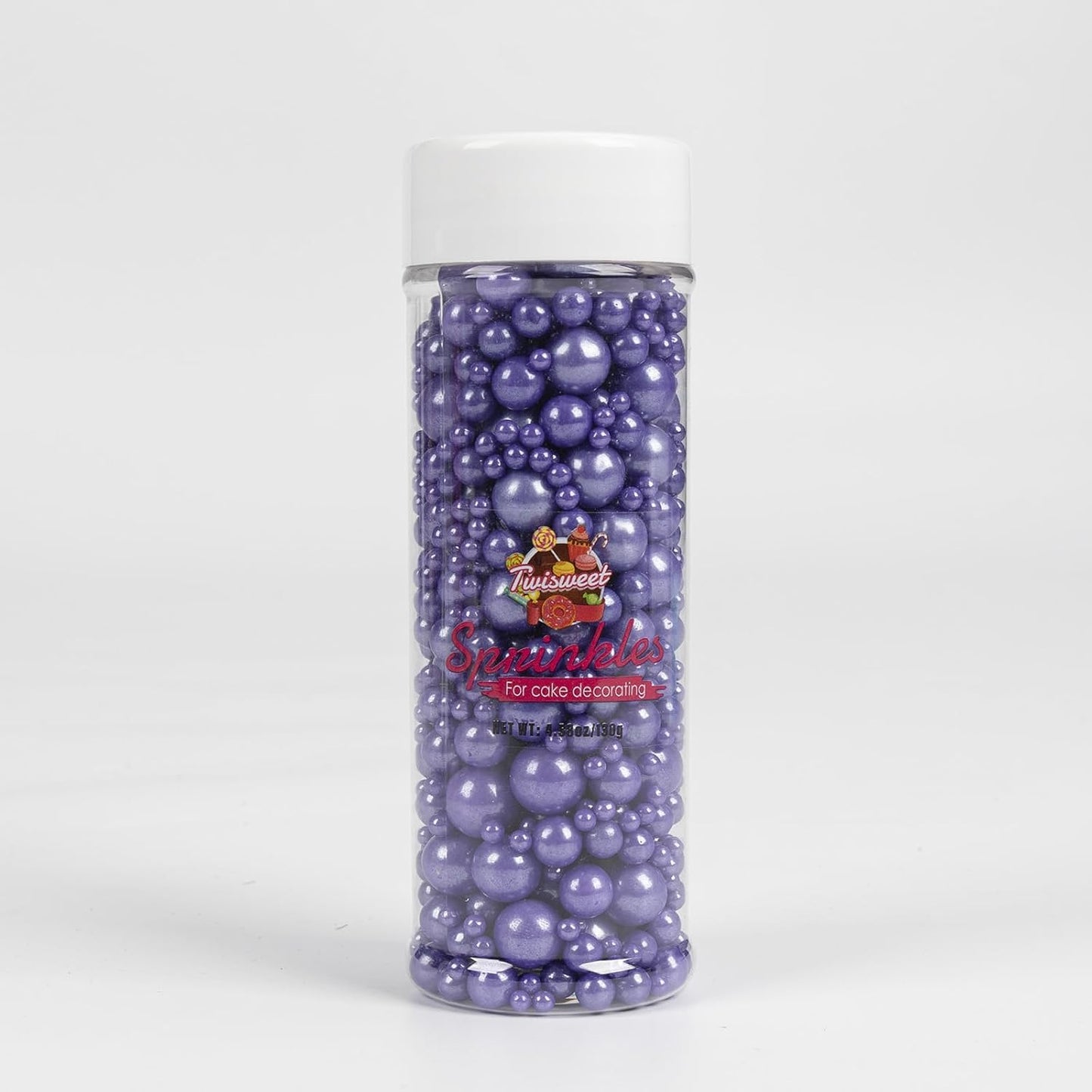 Twisweet Purple Sprinkles 130g, Edible Pearl Sprinkles for Cake Decorating | Purple sugar pearls, cake decorations &amp; cake toppers for cupcakes, cookies, ice cream, weddings, birthdays &amp; Halloween cakes