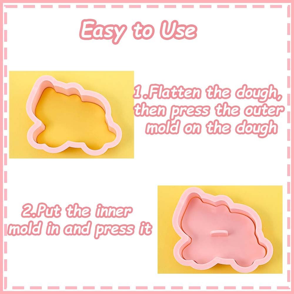 8 pcs Cat Cookie Cutters Set, 3D Cute Kitty Cookie Stamps | Cupcake Pancake Apple Pie Pastry Biscuit Molds, Fruit, Sandwich Cutter, Cookie Baking Molds for Cat Party Decorations