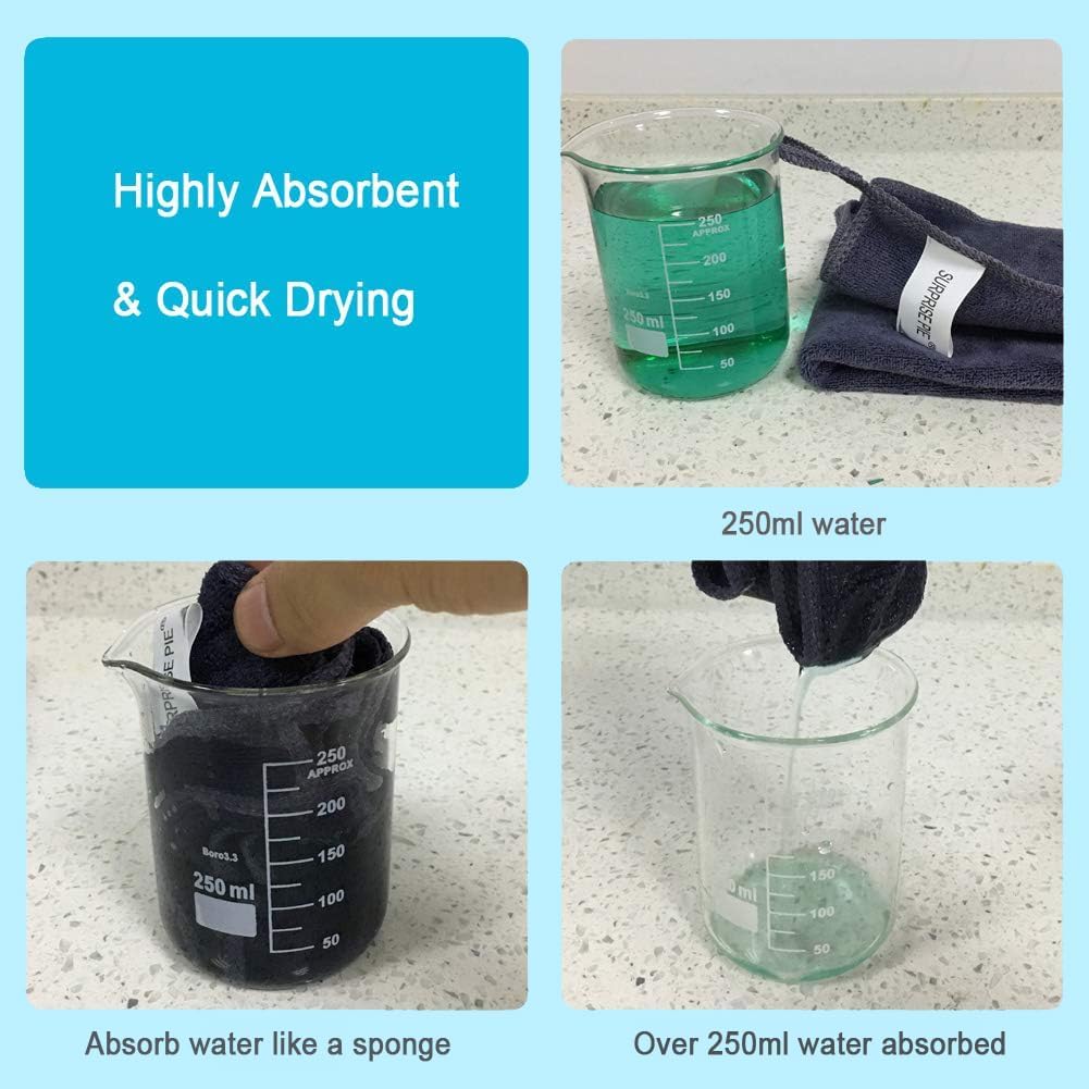 400 GSM Premium Microfiber Cleaning Cloths, Ultra Absorbent Lint Free Towels &amp; Cleaning Rags for Car Detailing, Kitchen, Glass &amp; Household Cleaning, Reusable Machine Washable 12" x 12"