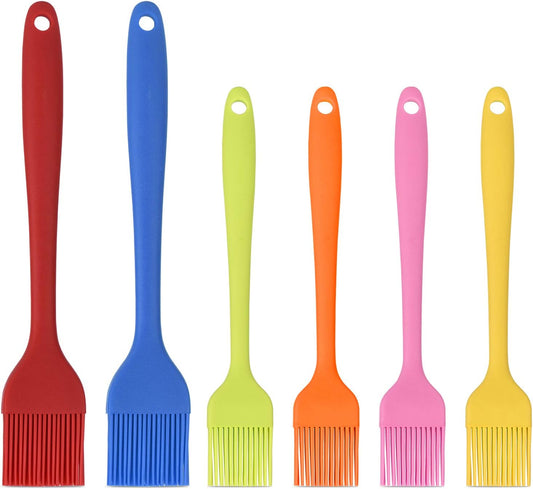 Silicone Basting Brush Set 6 Pack Heat Resistant Pastry Brushes Spread Oil Butter Sauce for BBQ Grill Barbeque Kitchen