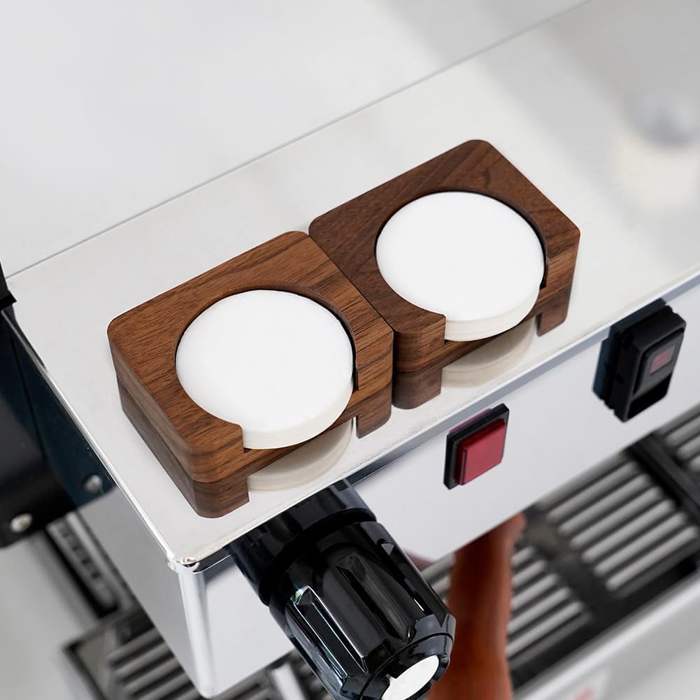 watchget Wood Espresso Paper Filter Holder Stand 58mm