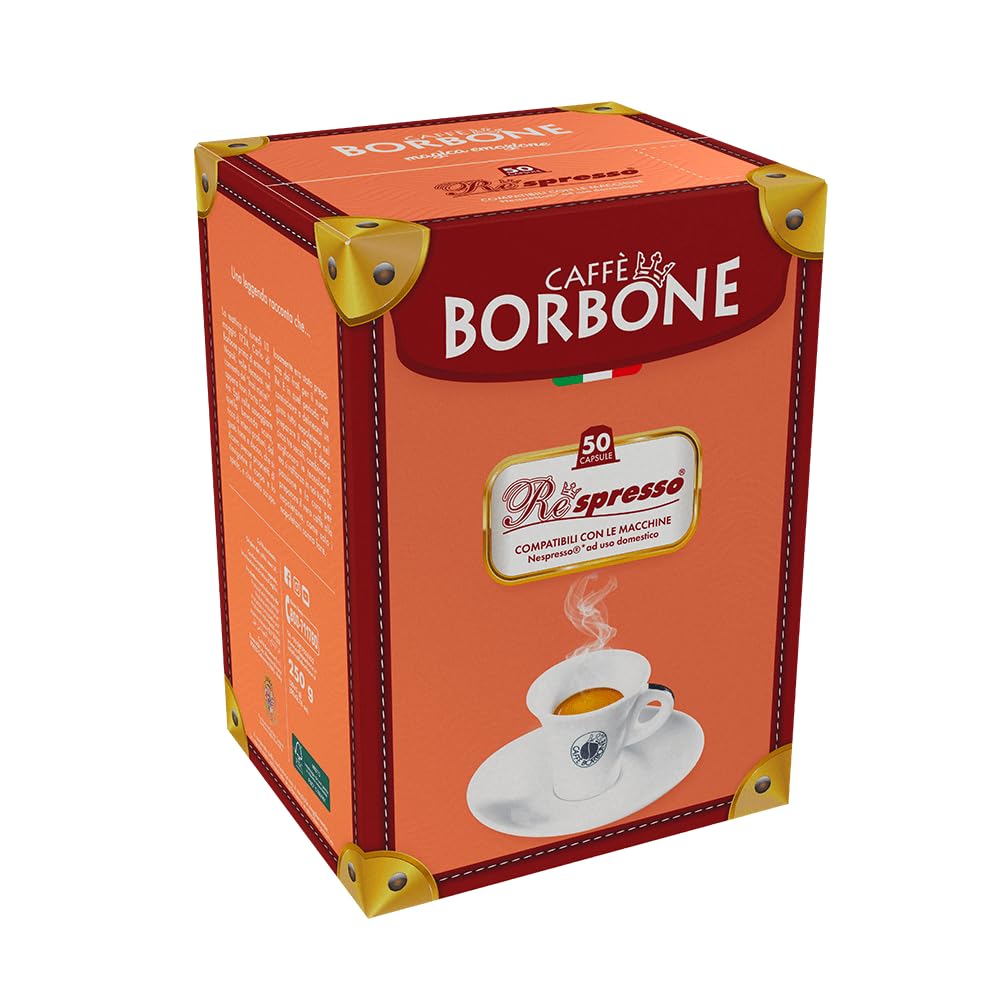 Caffè Borbone Miscela Rossa Espresso Pods Compatible with Nespresso Original Machines, Dark Roast Red Blend, 50 Count Espresso Coffee Pods