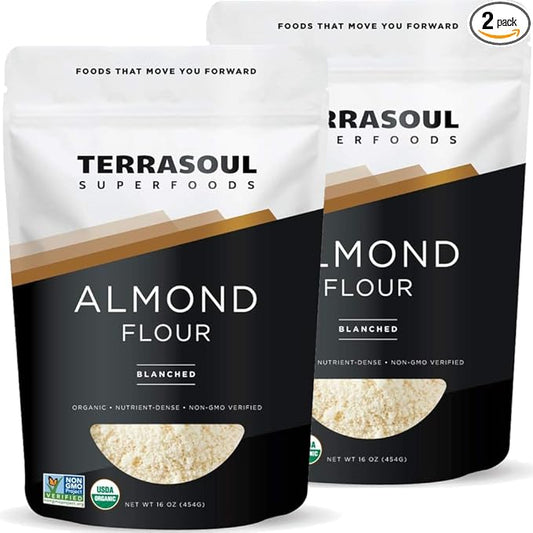 Terrasoul Superfoods Organic Almond Flour, 2 Lbs (Pack of 2) - Fine Texture | Grain-Free | Gluten-Free | Perfect for Keto