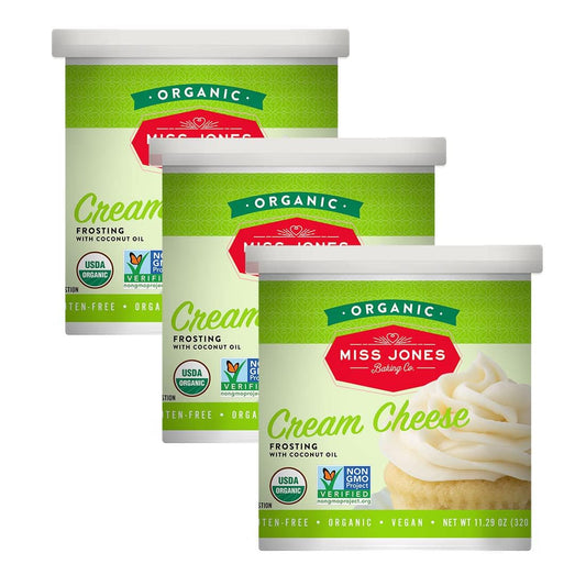 Miss Jones Baking Organic Buttercream Frosting, Perfect for Icing and Decorating, Vegan-Friendly: Cream Cheese, 11.29 Ounce