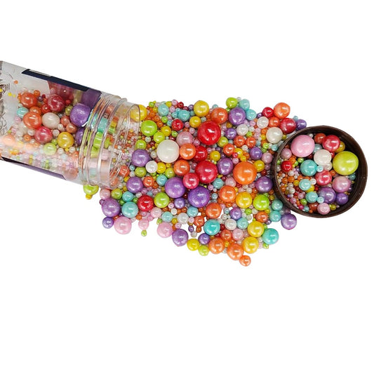 Edible Multicolor Sugar Pearls Candy Sprinkles 120G/ 4.23Ounce Baking Cake Sprinkles Cupcake and Cake Topper Cookie