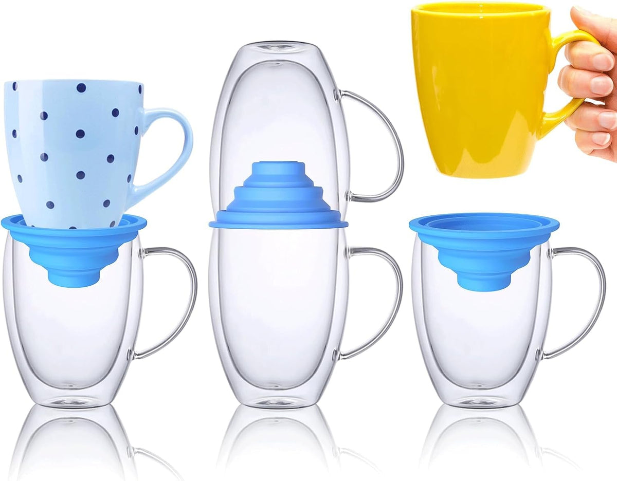 Mug Stacker &amp; Storage Organizer – Expandable, Stackable Cup Holder for Kitchen Cabinet or Pantry – Space-Saving Solution for Tea Cups &amp; Coffee Mugs (6Pcs Blue)