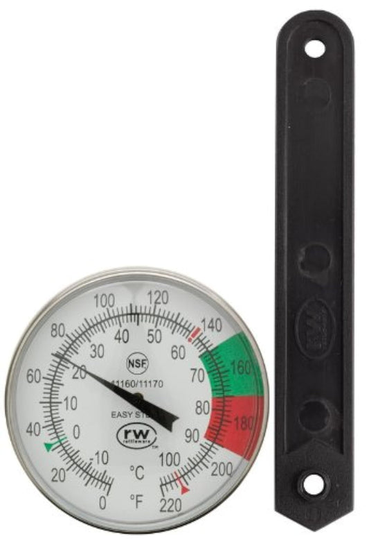 Rattleware 5-Inch Dial Thermometer Kit, Stainless Steel Easy Steam Probe with 1.75-Inch Dial NSF Approved Calibration Tool