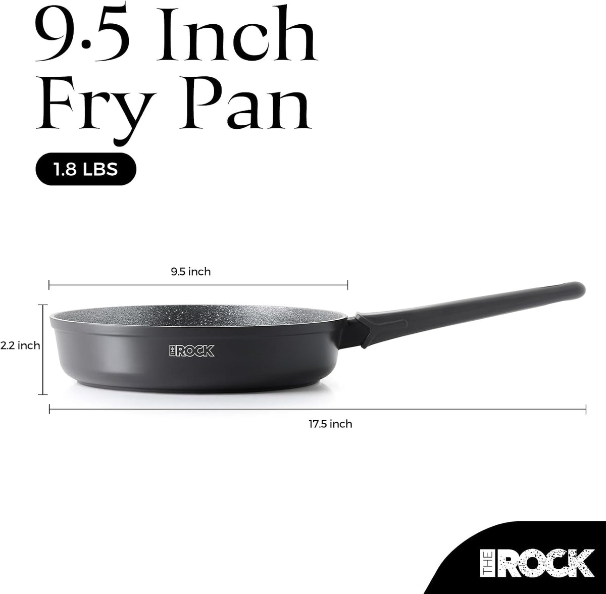 THE ROCK SOHO 9.5-Inch Non Stick Frying Pan – Nothing Sticks, Never Warps, Lasts Longer, Healthy Skillet with Heat-Resistant Handle, PFOA Free, Oven & Dishwasher Safe, Black