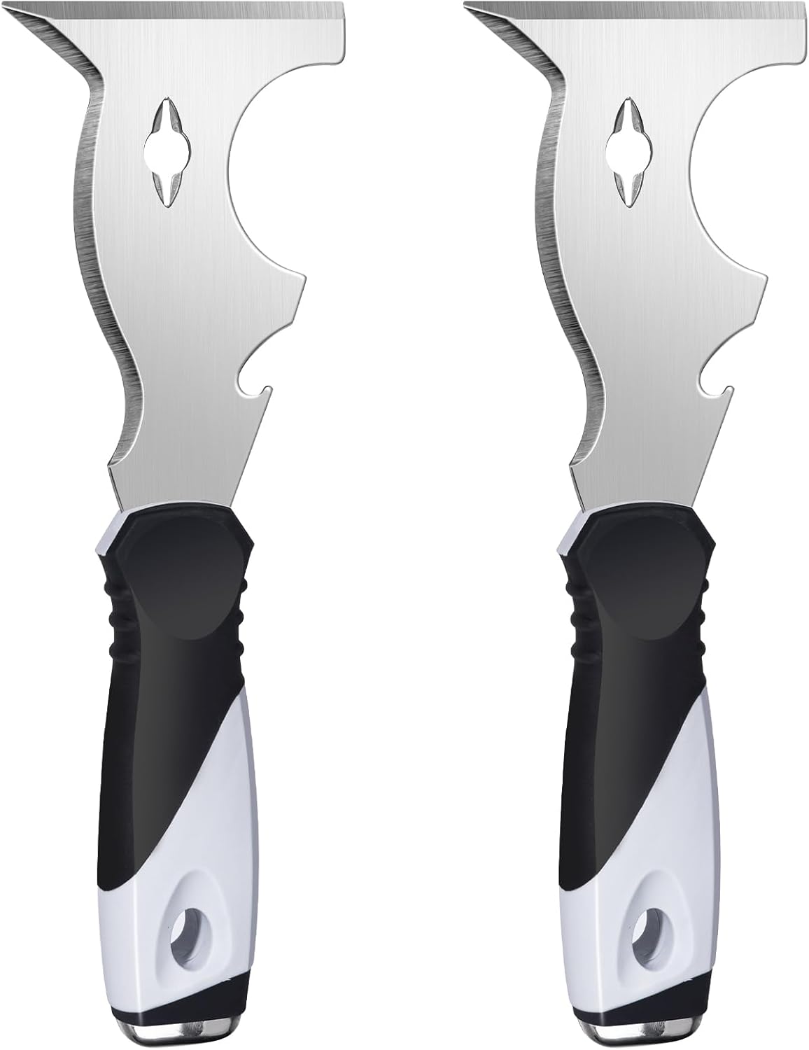 Mister Rui 2 Pack 10 in 1 Putty Knife - Multi Use Painters Tool, Taping Knife, Paint & Metal Scraper