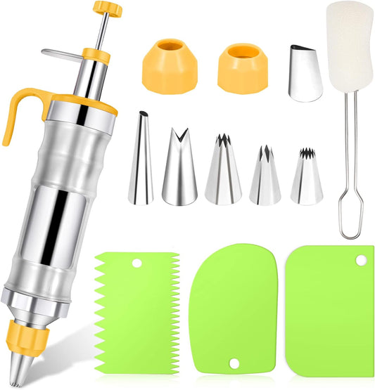 Frosting Piping Kit Cake Decorating Tools Supplies Icing Piping Kit Cupcake Decoration Gun Set Dessert Decorator Syringe