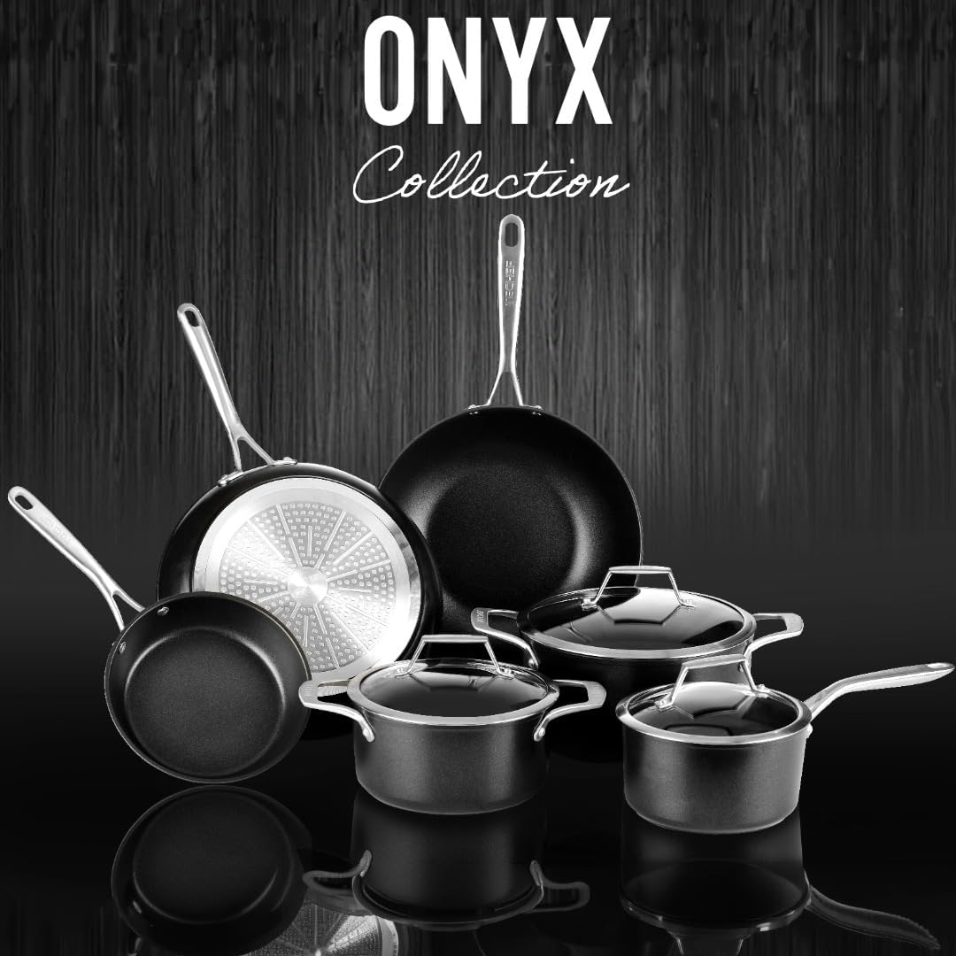 TECHEF - Onyx Collection - 2-quart Saucepan with Glass Lid, coated with New Teflon Platinum Non-Stick Coating (PFOA Free) (2-quart)