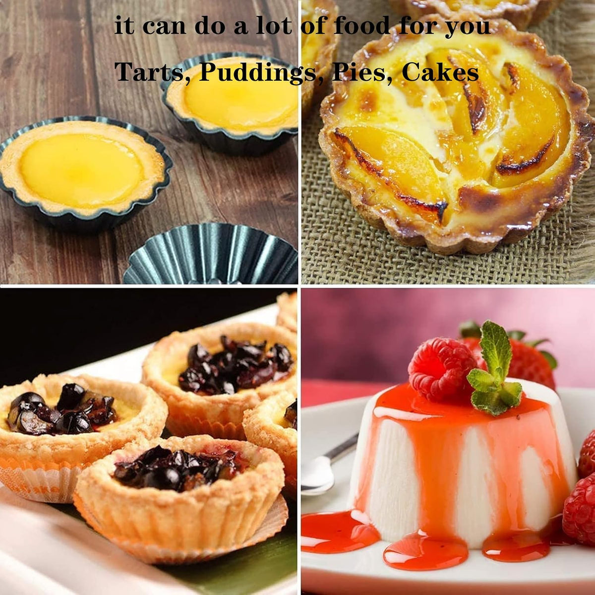 RICHSC-PAN Egg Tart Molds, 12 PCS Non-Stick Very Mini Tart Pans.