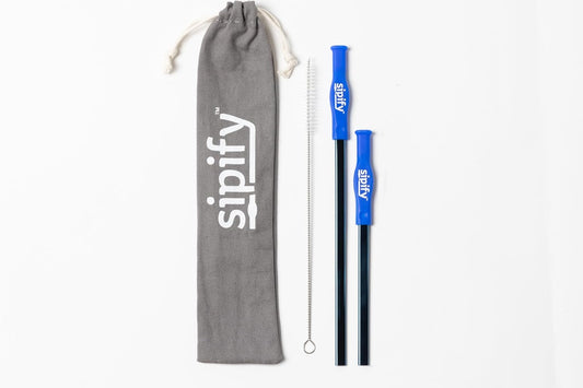 Flow-Limiting Dysphagia Straw for Safe Drinking | Adaptive Drinking Aids for Elderly &amp; Dysphagia Patients | Reusable Stainless Steel Straw with Soft Silicone Tip | Dishwasher Safe | 2 Pack