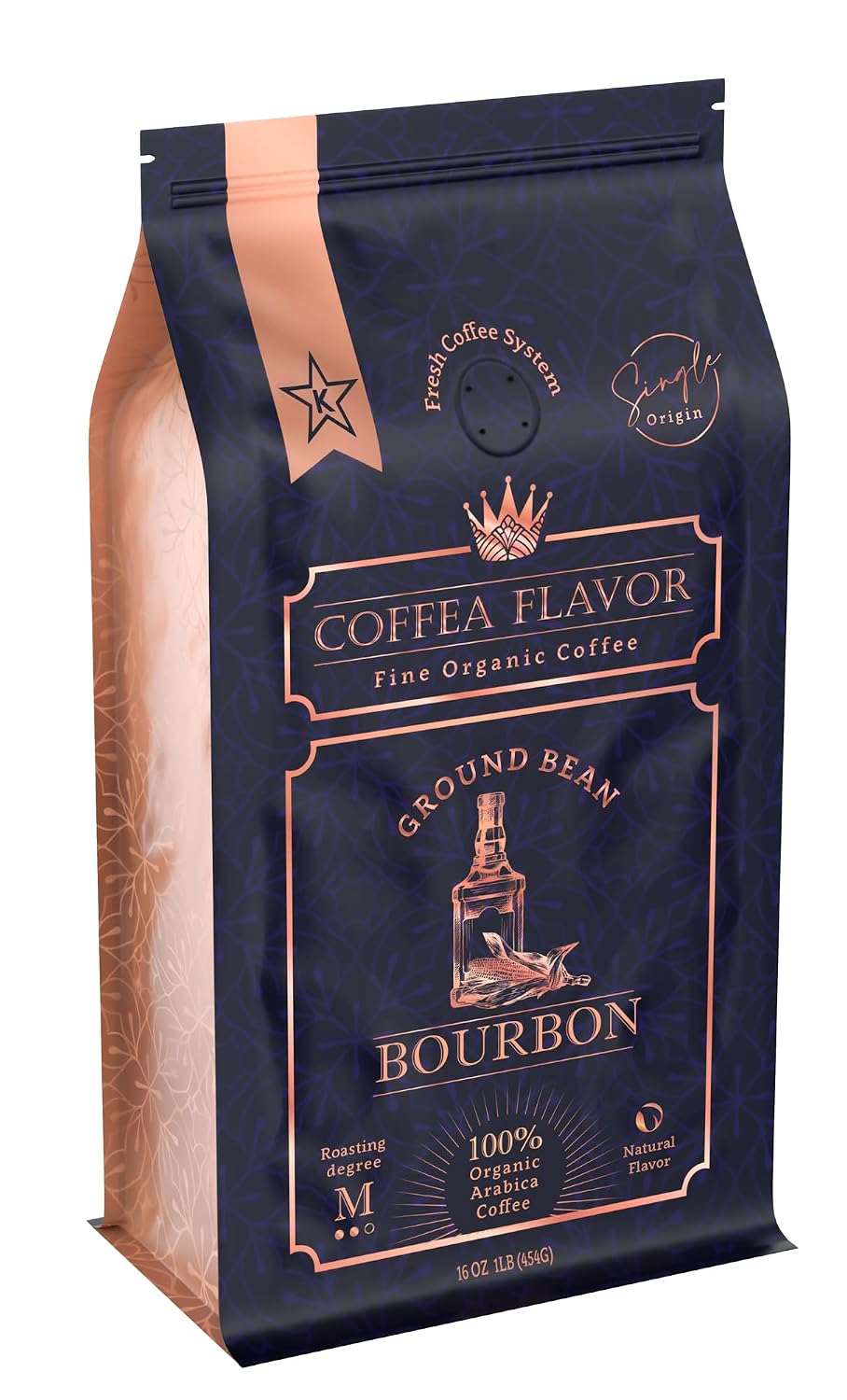 Organic Ground Coffee Medium Roast (16oz) - Bourbon Flavored