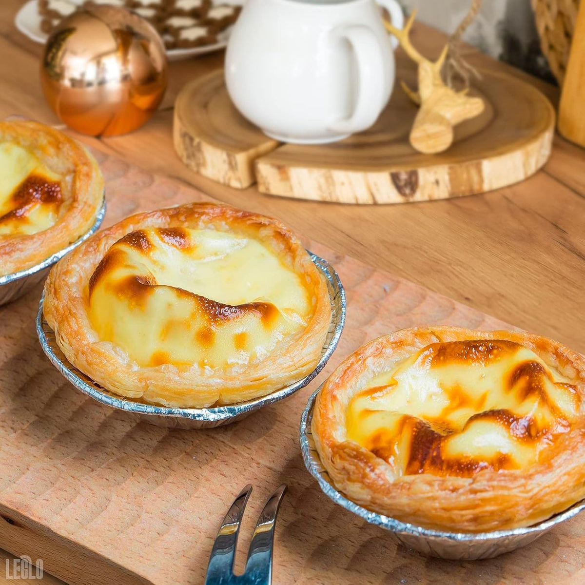 LEGLO Mini Pie Tins 3 Inch, 100 Pcs Round Disposable Aluminum Egg Tart Tins | Skip the Cleanup - Moisture-Resistant, Oven-Safe, Easy-to-Use Pans for Baking Individual Cheesecakes, Quiches, and Pot Pies