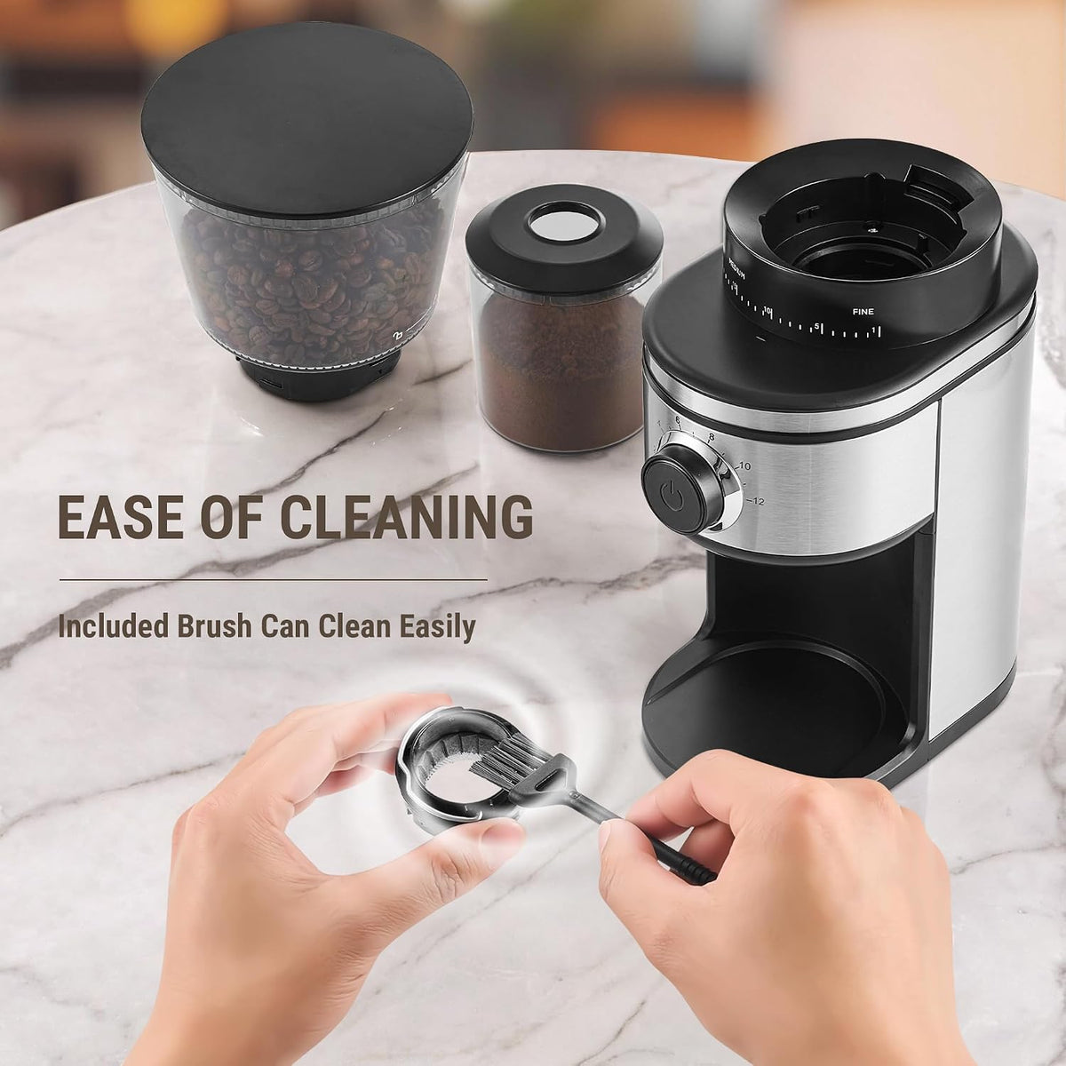 AYCHIRO Conical Burr Coffee Grinder Electric, Coffee Grinder with 30 Grind Settings, Adjustable Burr Mill Grinder for Home Use, 2-12 Cups for Espresso, Pour Over &amp; French Press
