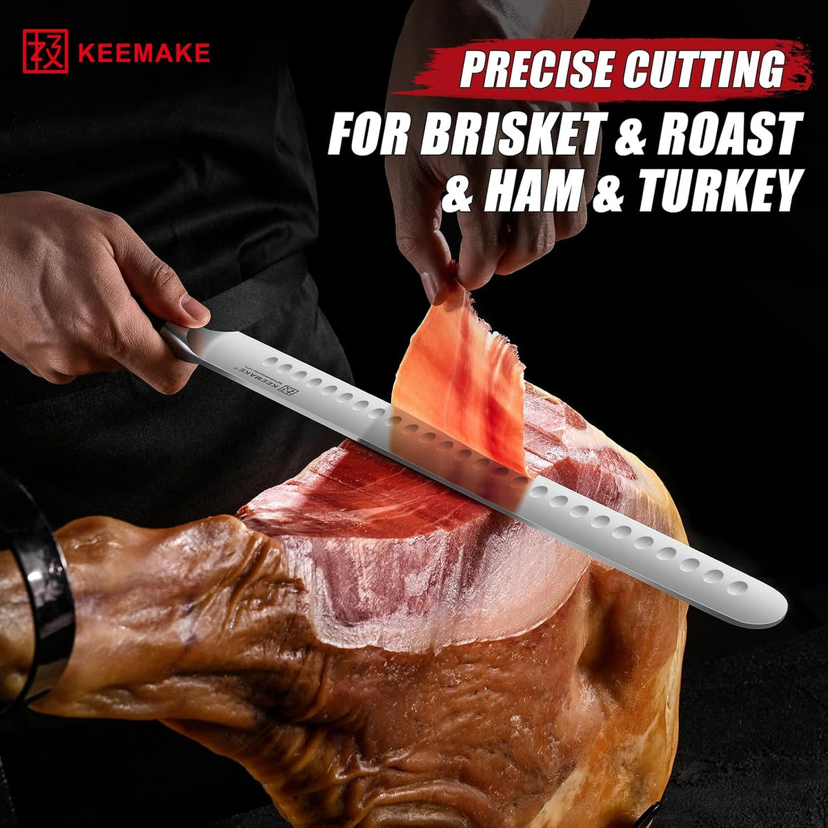KEEMAKE Carving Knife Set, Brisket Slicing Knife &amp; Boning Knife For Meat