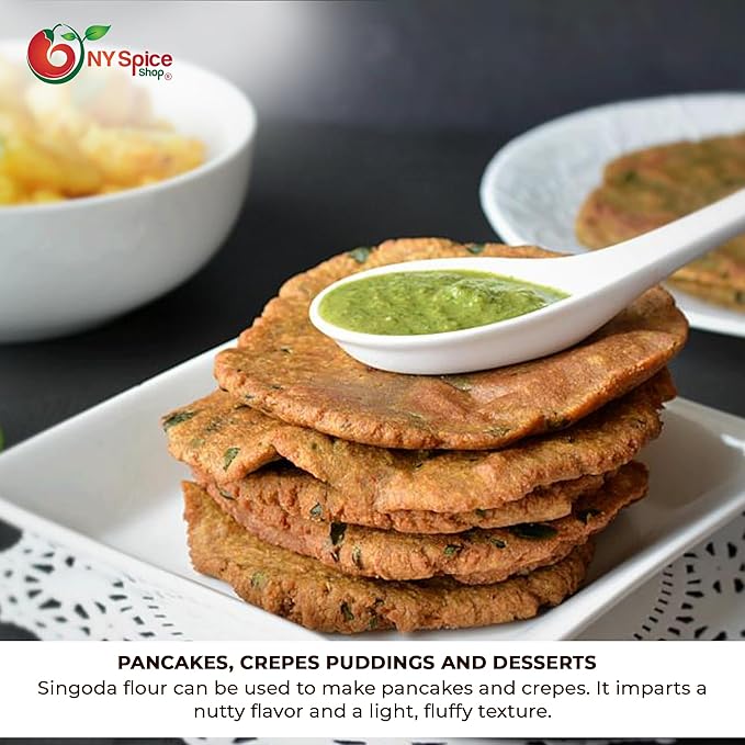 NY SPICE SHOP Singoda Flour - Water Chestnut Flour - Caltrop Flour - Singoda Ka Atta - Singhara Ata - All Natural Paniphal Flour - Premium Gourmet Food Grade Flour – 1 Pound