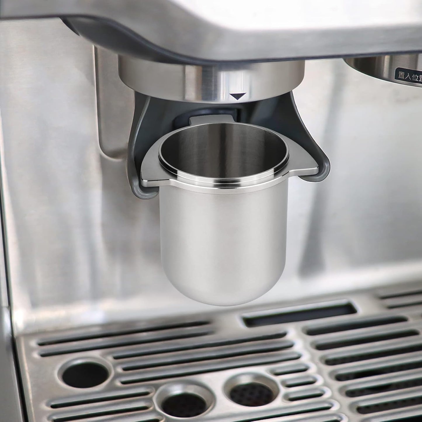FIRJOY 53.3mm Dosing Cup - Fits Breville 54mm Portafilters (Stainless Steel-Silver)