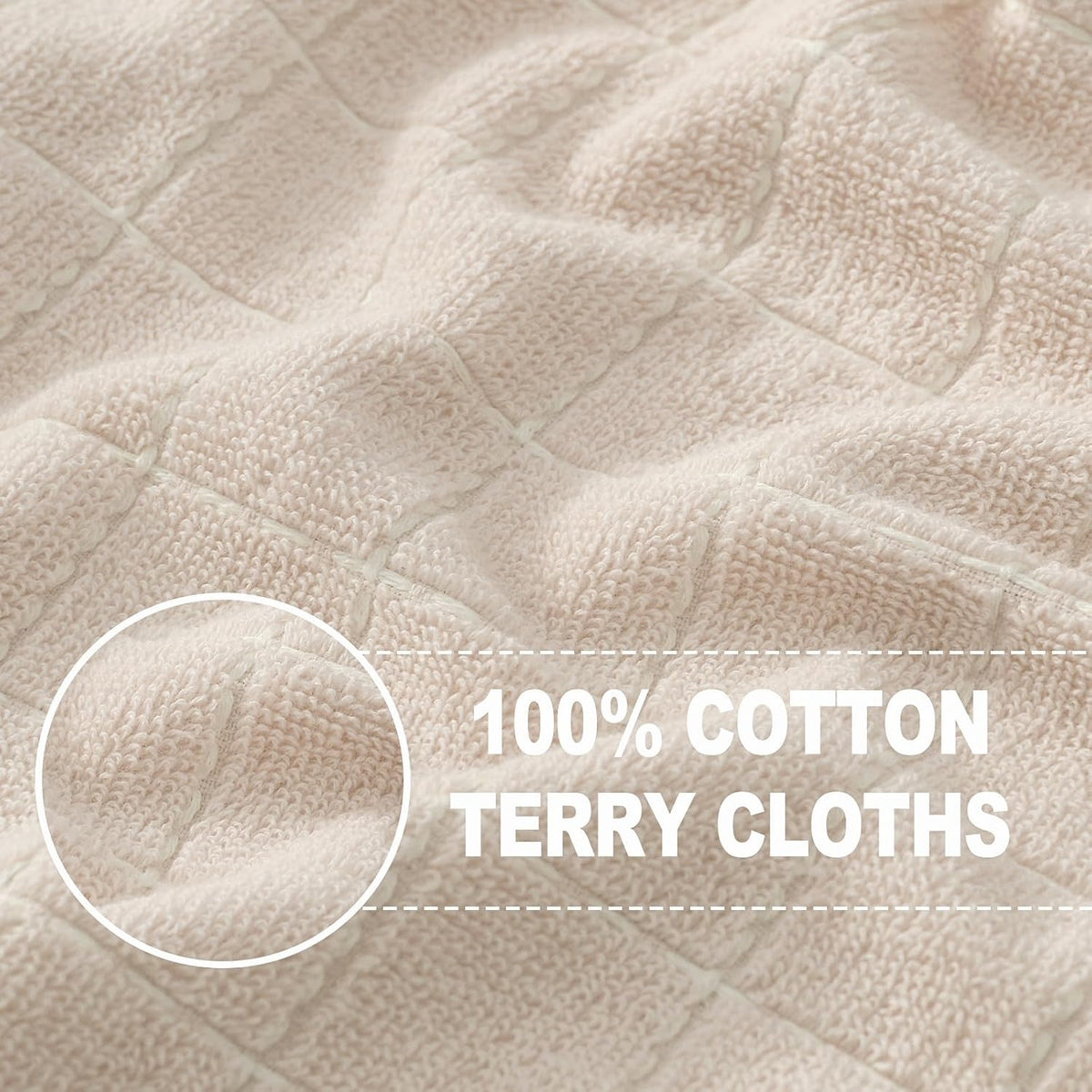 Homaxy 100% Cotton Terry Kitchen Towels, 6 Pack, Beige | Ultra Soft and Absorbent Dish Towels for Kitchen, Suitable for Drying and Washing Dishes