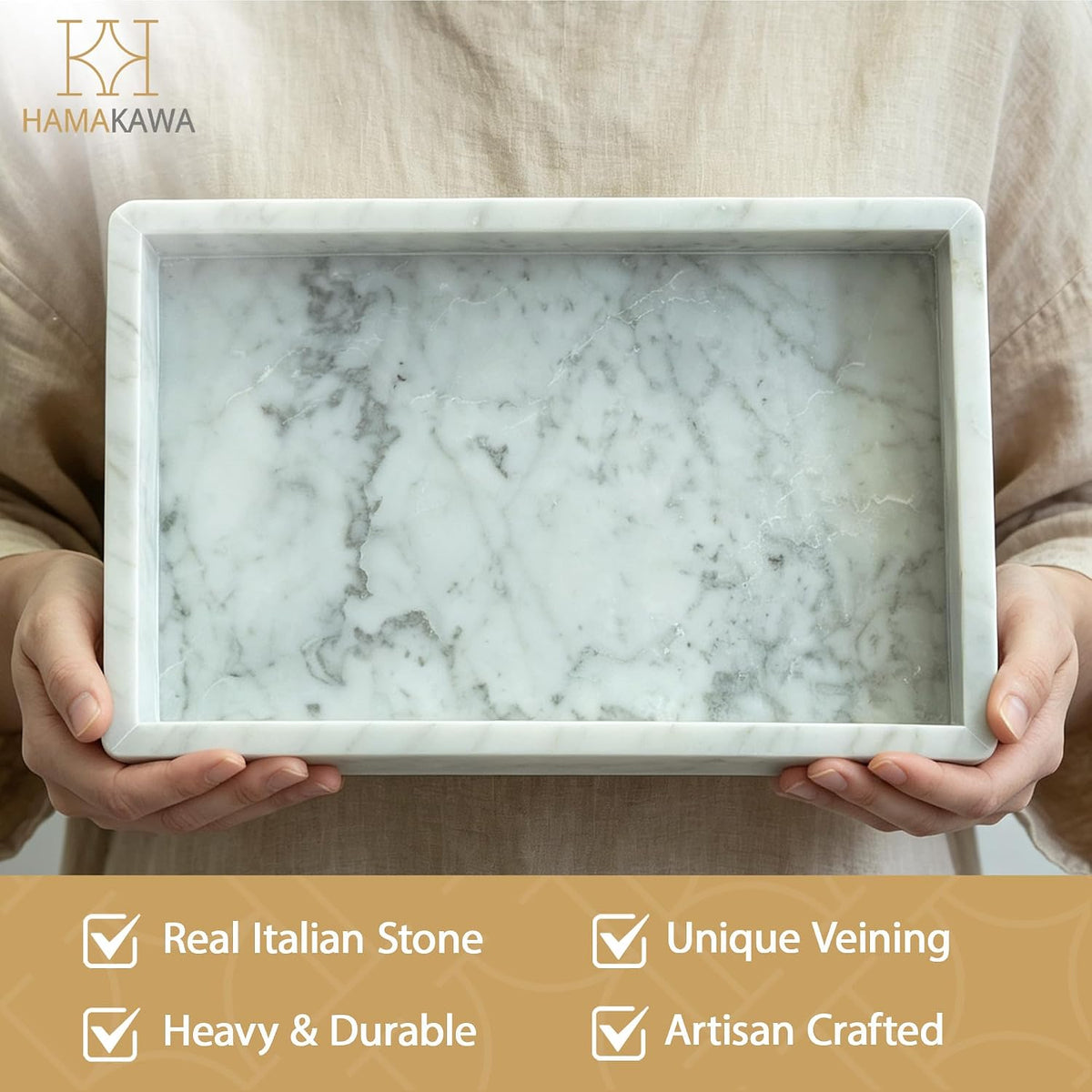 Italian Real Natural Marble Bathroom Vanity Tray 12 inch, Carrara White Stone Jewelry Tray, Rectangle Perfume Trays, Large Tank Trays, Cosmetic Organizer
