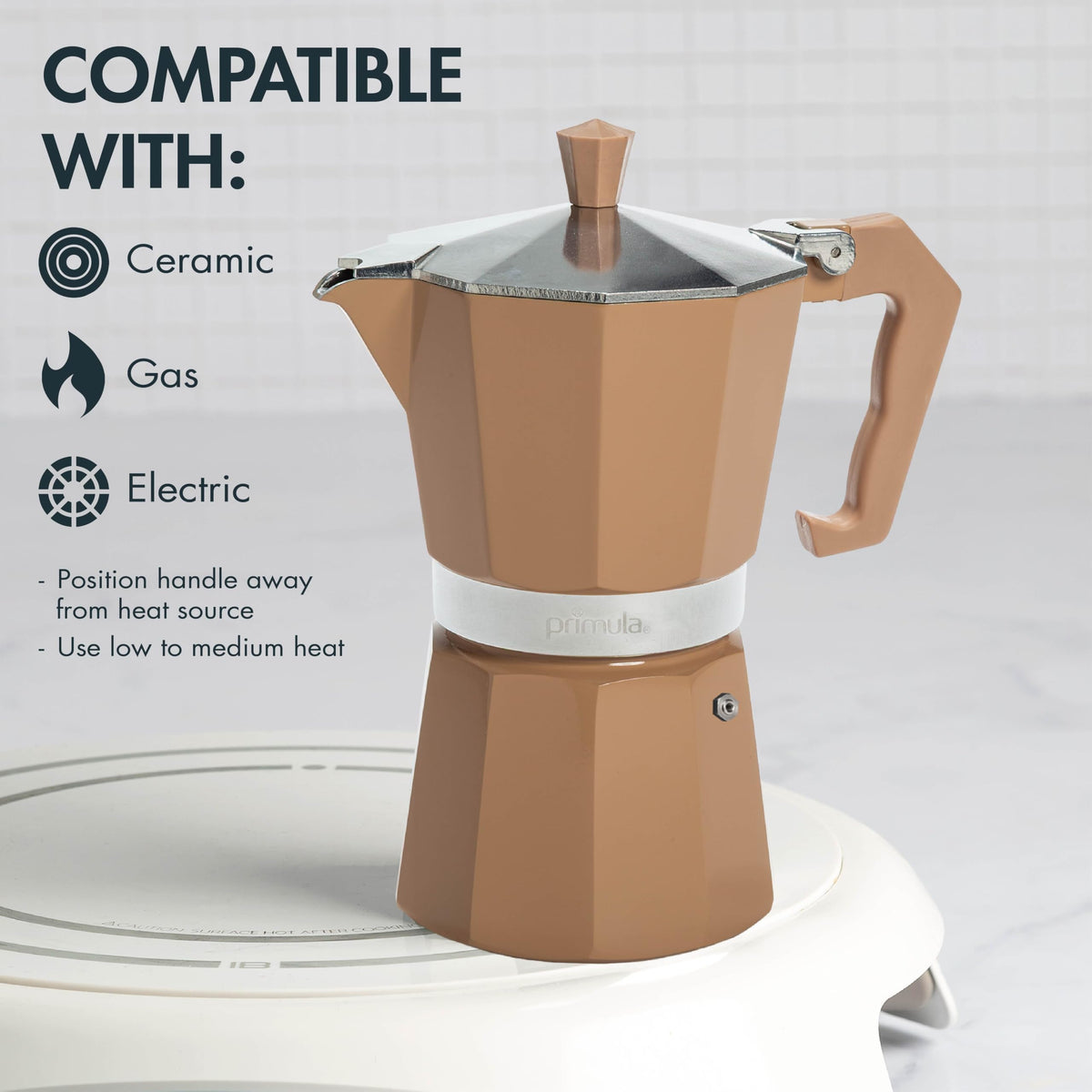Primula Classic Moka Pot Stovetop Espresso and Coffee Maker, Italian and Cuban Cafetera for Rich Espresso Brewing, Durab