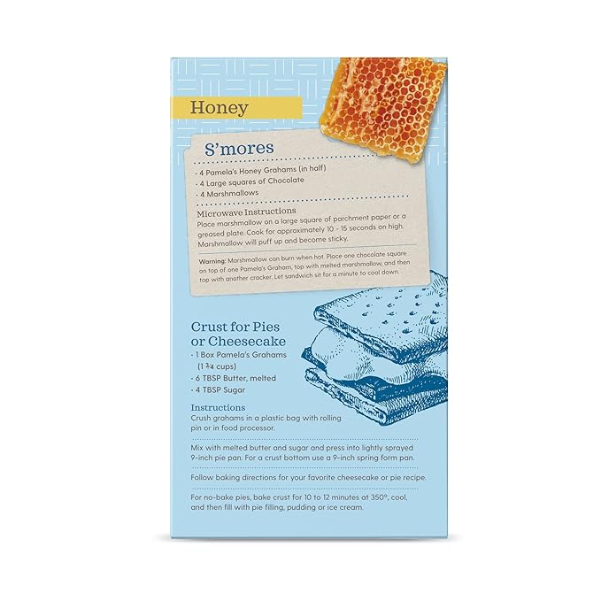 Pamela's Traditional Honey Grahams, Gluten Free, 7.5 Ounces (Pack Of 6)