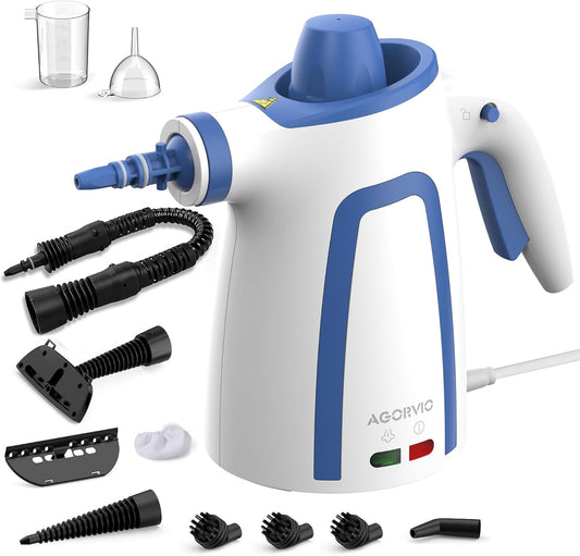 Steam Cleaner, Handheld Steam Cleaner for Home, Pressurized Steamer for Cleaning Carpet, Floor, Upholstery and Car, 13ft