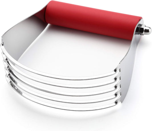 Spring Chef Large Red Dough Blender For Baking, Professional Heavy Duty Dough Cutter Tool with Thick Blades, Stainless Steel