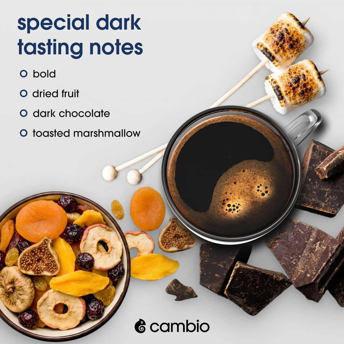 Cambio Roasters Dark Roast Coffee Pods - Recyclable Aluminum Pods, 60ct