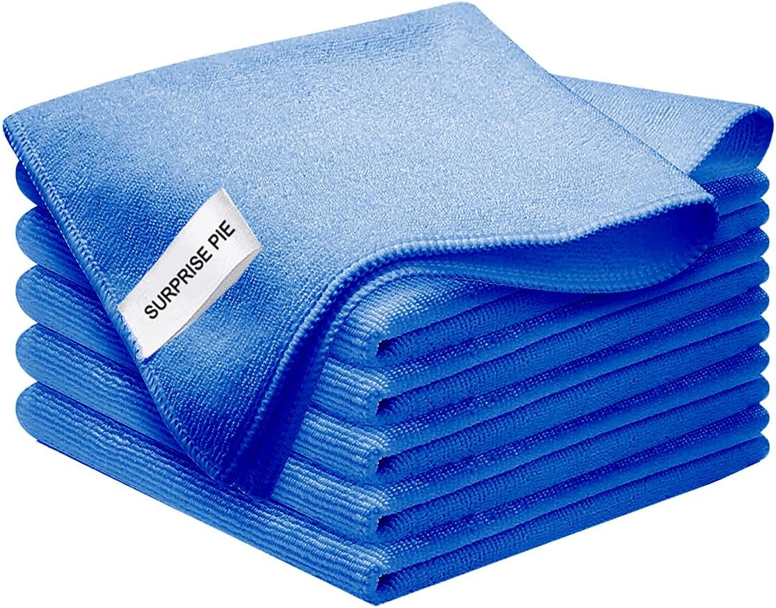 Premium Microfiber Cleaning Cloths, Ultra Absorbent Lint-Free Towels for Kitchen, Glass, Car Care, Stainless Steel &amp; Household Cleaning, 400 GSM, 12" x 12"